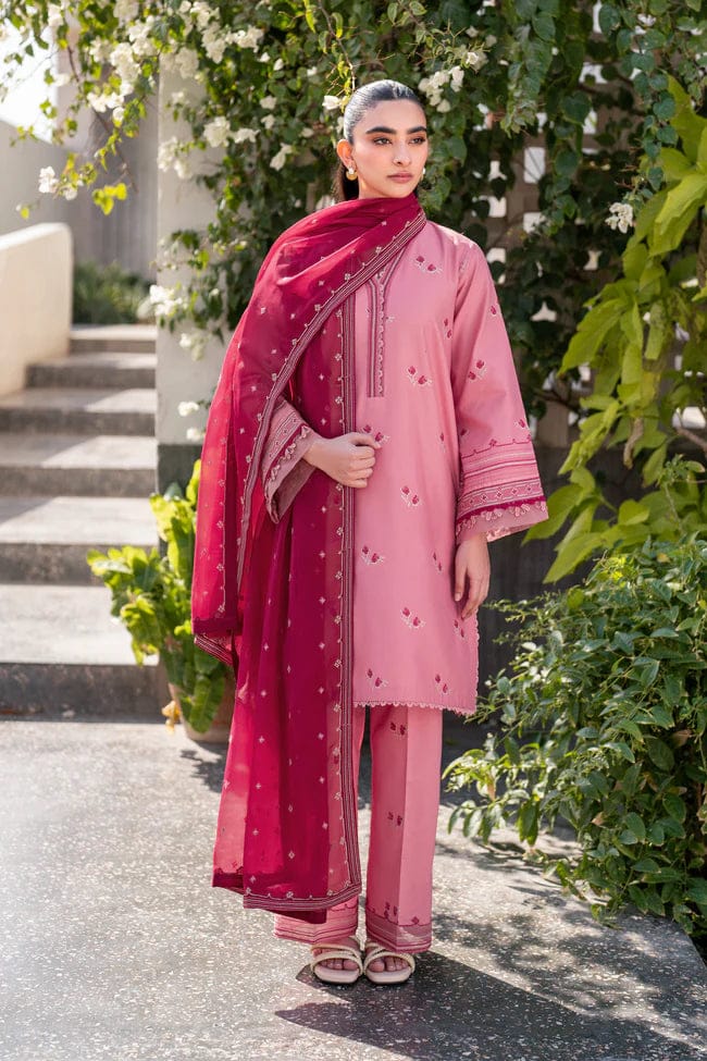 Aneelas Embroidered 3-Piece Women’s Kurta Set with Shawl