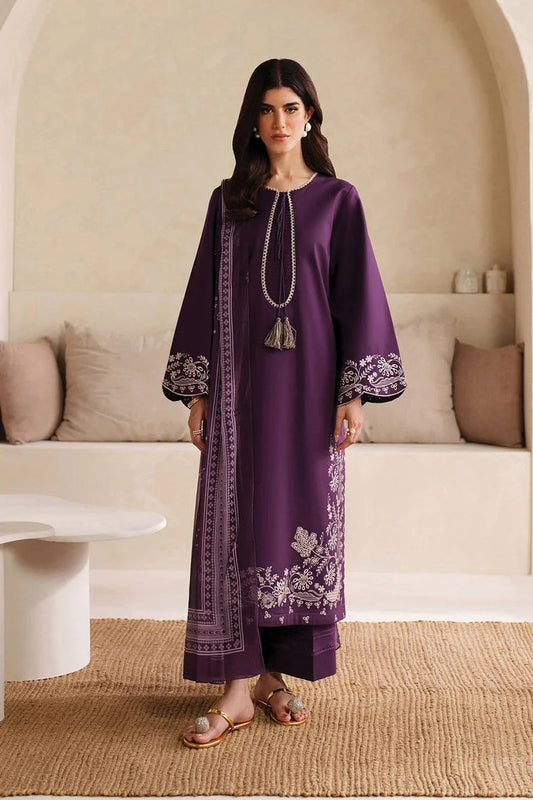Aneelas Embroidered 3-Piece Women’s Kurta Set with Shawl
