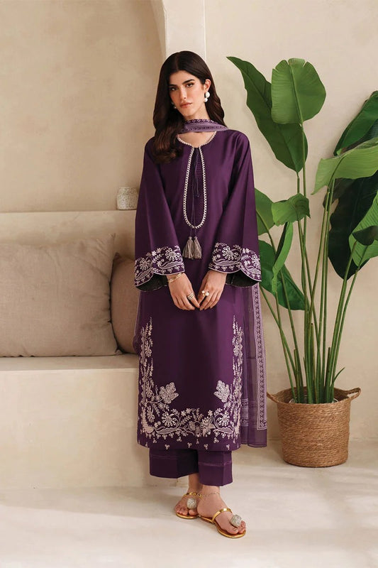 Aneelas Embroidered 3-Piece Women’s Kurta Set with Shawl