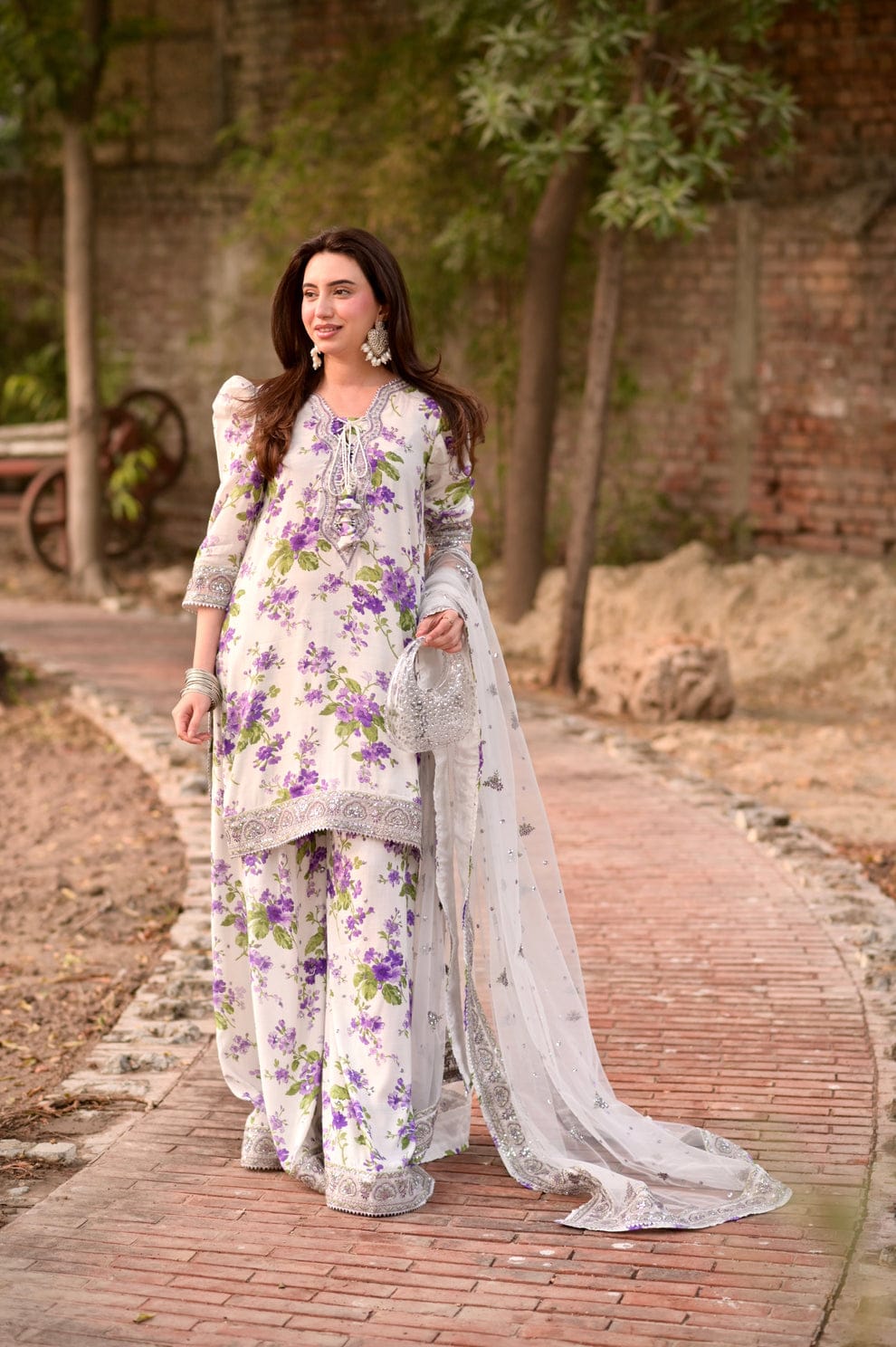 Aneelas Embroidered 3-Piece Women’s Kurta Set with Shawl