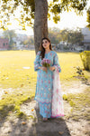 Aneelas Embroidered 3-Piece Women’s Kurta Set with Shawl
