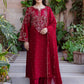 Aneelas Embroidered 3-Piece Women’s Kurta Set with Shawl