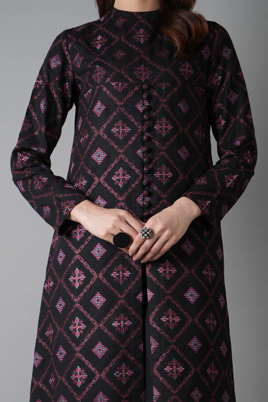 Aneelas Embroidered 3-Piece Women’s Kurta Set with Shawl