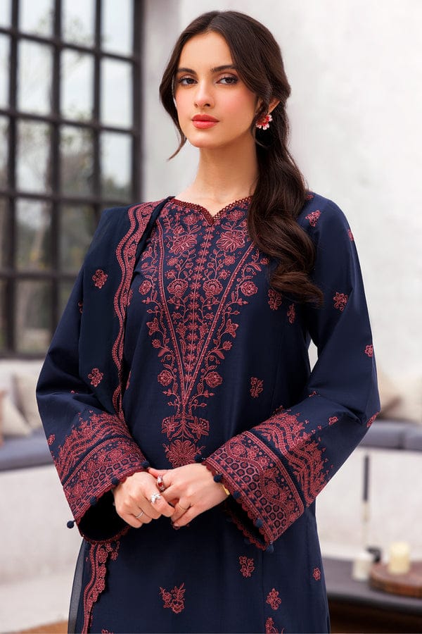 Aneelas Embroidered 3-Piece Women’s Kurta Set with Shawl