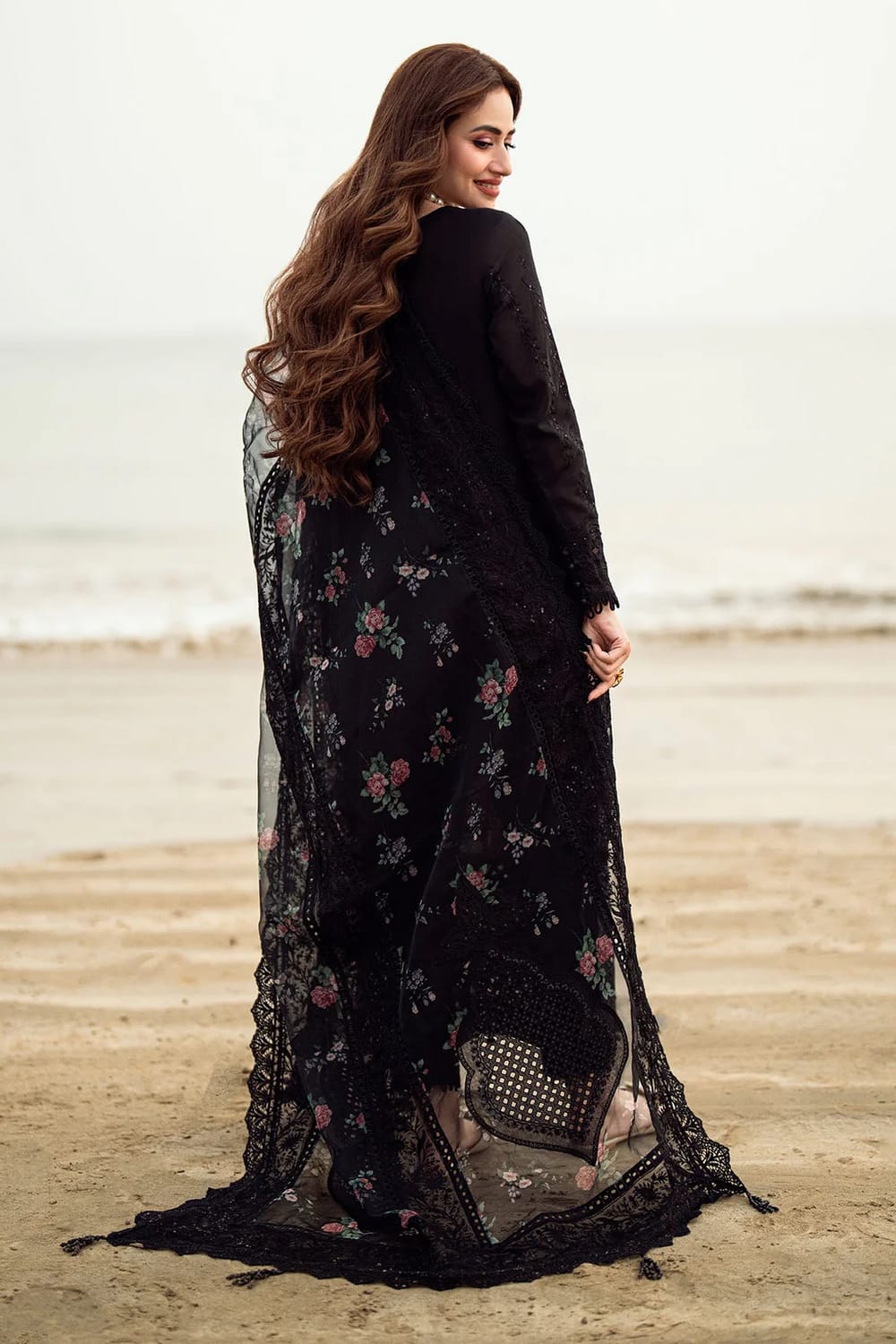 Aneelas Embroidered 3-Piece Women’s Kurta Set with Shawl
