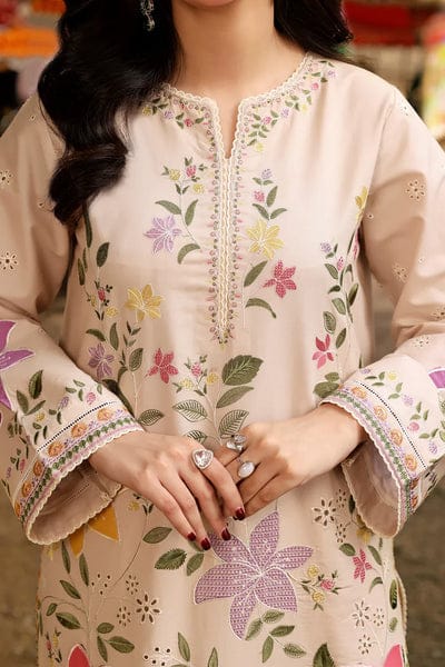 Aneelas Embroidered 3-Piece Women’s Kurta Set with Shawl