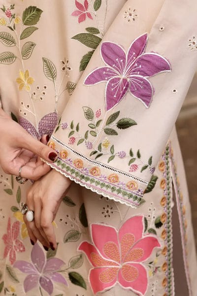 Aneelas Embroidered 3-Piece Women’s Kurta Set with Shawl