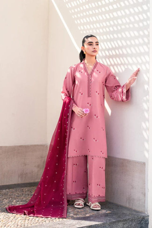 Aneelas Embroidered 3-Piece Women’s Kurta Set with Shawl