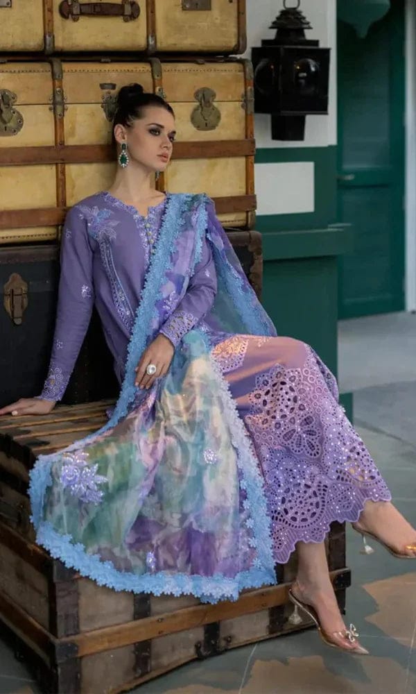 Aneelas Embroidered 3-Piece Women’s Kurta Set with Shawl