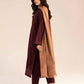 Elegant Maroon Embroidered 3-Piece Women’s Kurta Set with Shawl