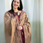 Aneelas Embroidered 3-Piece Women’s Kurta Set with Shawl