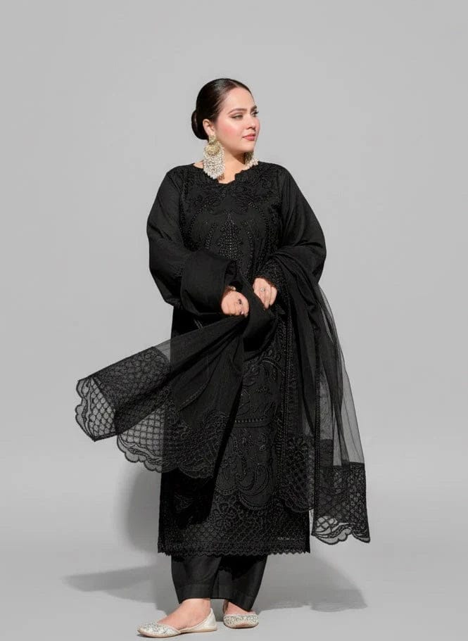 Aneelas Embroidered 3-Piece Women’s Kurta Set with Shawl