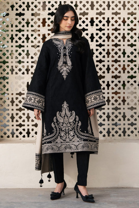 Aneelas Embroidered 3-Piece Women’s Kurta Set with Shawl