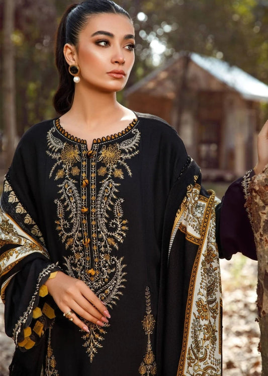 Aneelas Embroidered 3-Piece Women’s Kurta Set with Shawl