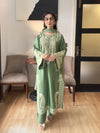 Aneelas Embroidered 3-Piece Women’s Kurta Set with Shawl