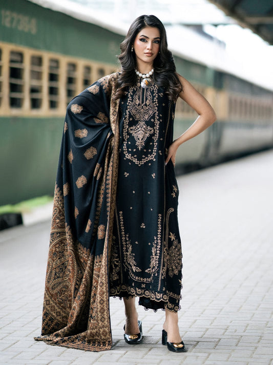 Aneelas Embroidered 3-Piece Women’s Kurta Set with Shawl