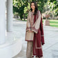 Aneelas Embroidered 3-Piece Women’s Kurta Set with Shawl