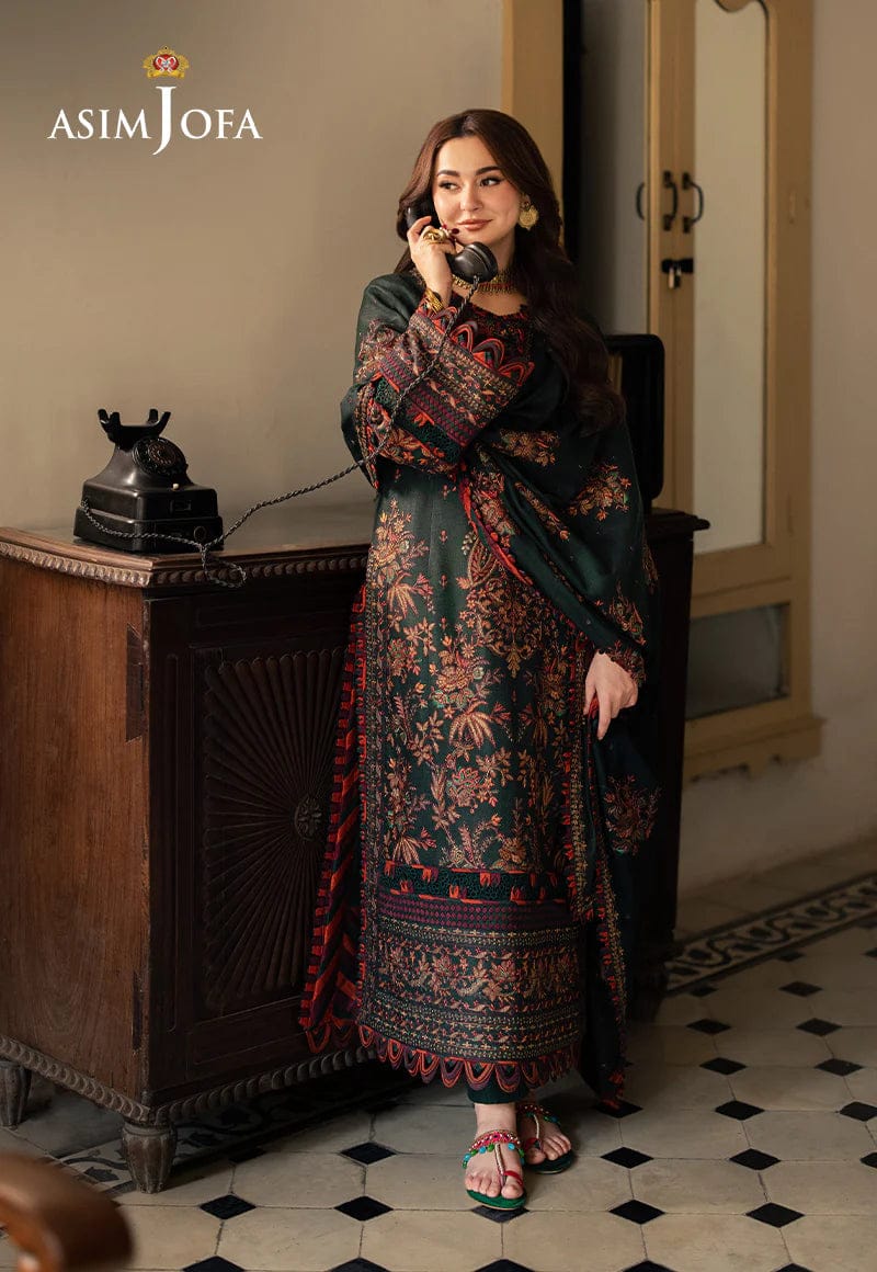 Aneelas Embroidered 3-Piece Women’s Kurta Set with Shawl