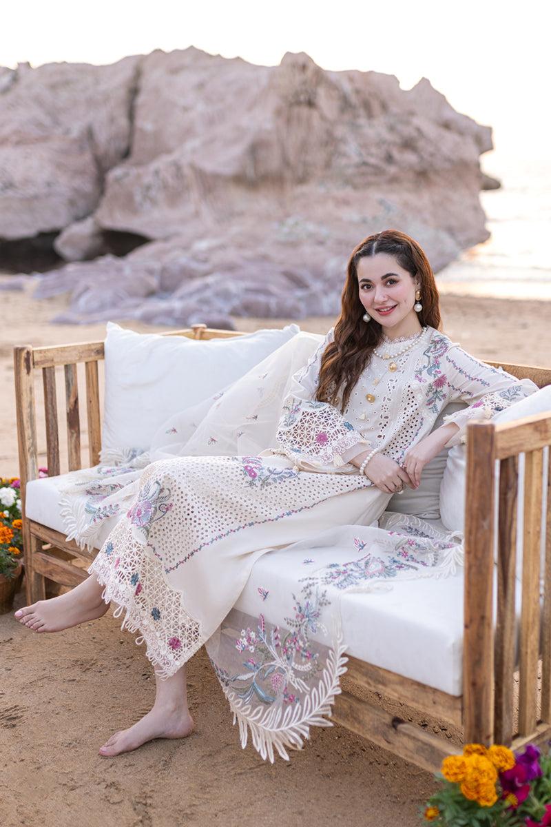 ANEELAS-QALIM OFFWHITE EMB 3PC SUIT