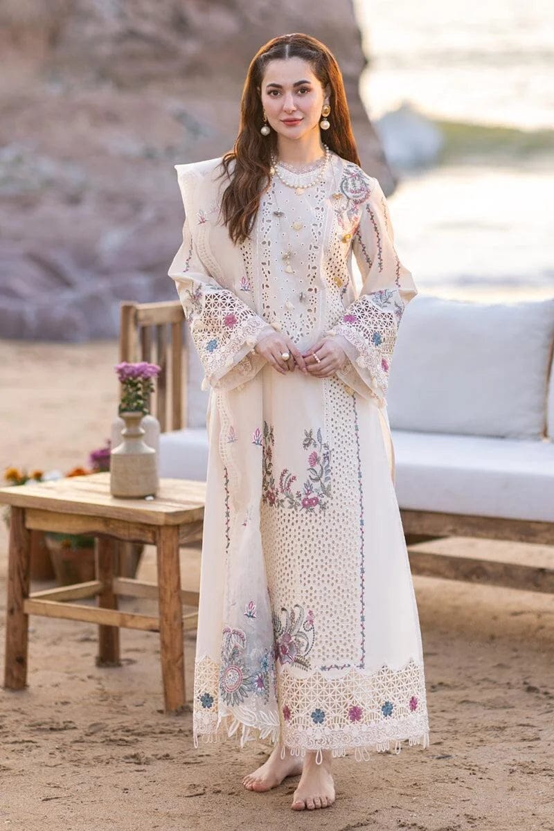 ANEELAS-QALIM OFFWHITE EMB 3PC SUIT