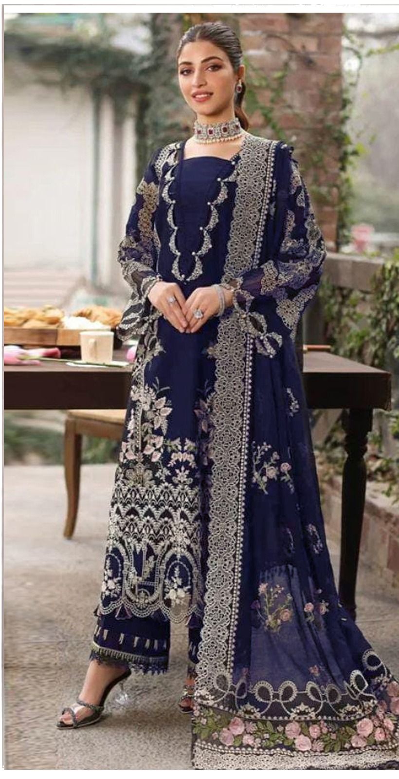 ANEELA'S KEAF NAVE EMB 3PC SUIT