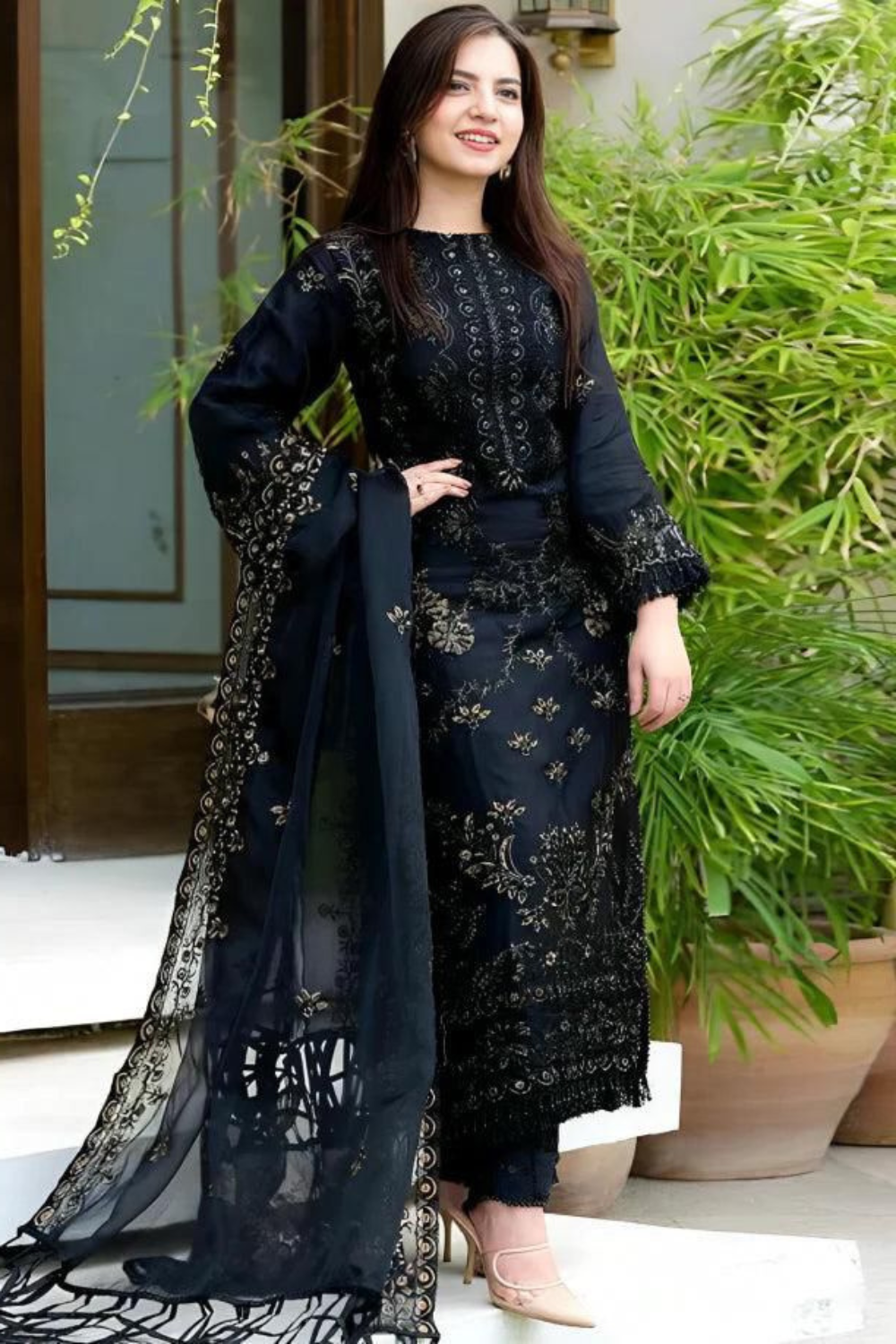 ANEELS DN-BLACK EMB 3PC SUIT